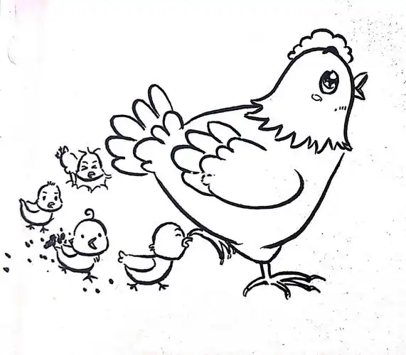 鸡妈妈儿童画