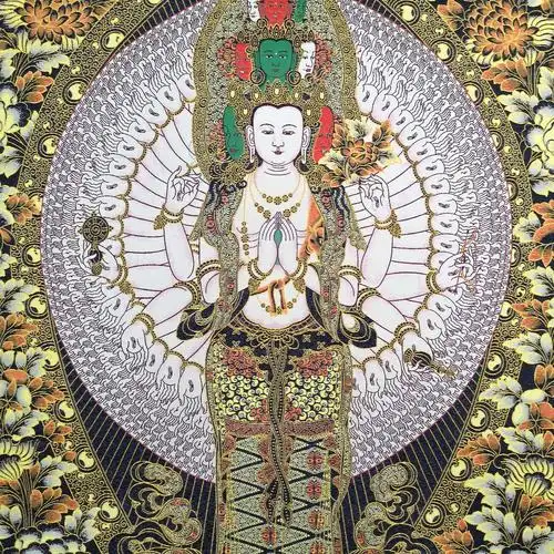 厂家直供现货藏式织锦唐卡佛像装裱布挂画家居装饰画收藏画可订货