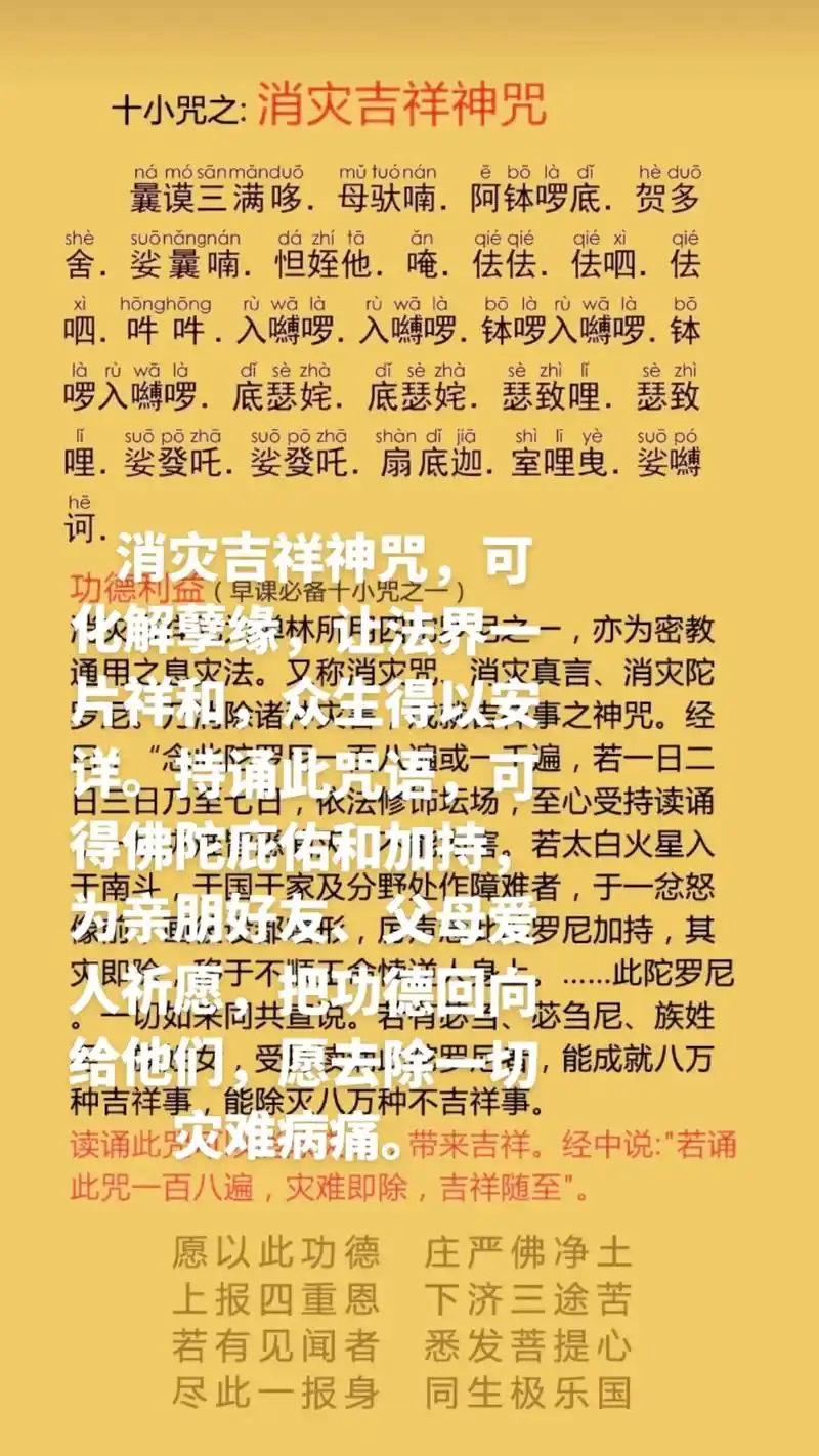020202消灾吉祥神咒,可化解孽缘,让法界一片祥和,众生得以安详