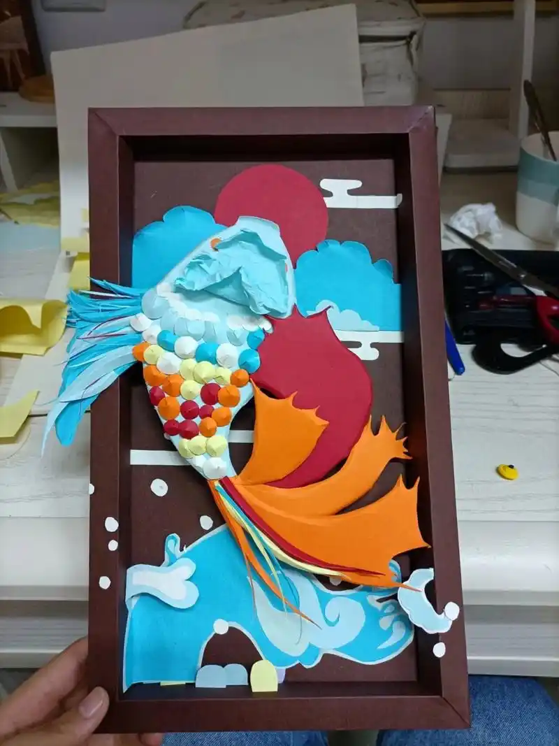 学前教育手工作业立体构成纸浮雕 之前发了一次这个作品获得大家的