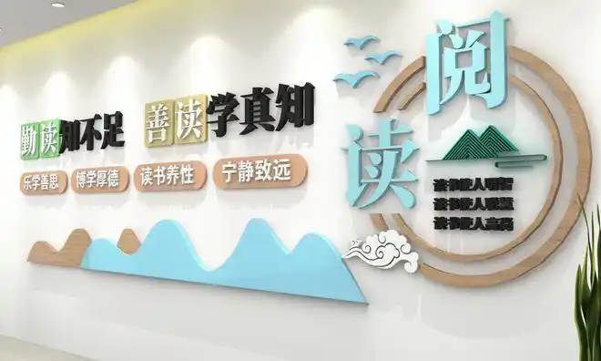 读书文化墙读书阅读文化墙校园创意设计形象墙