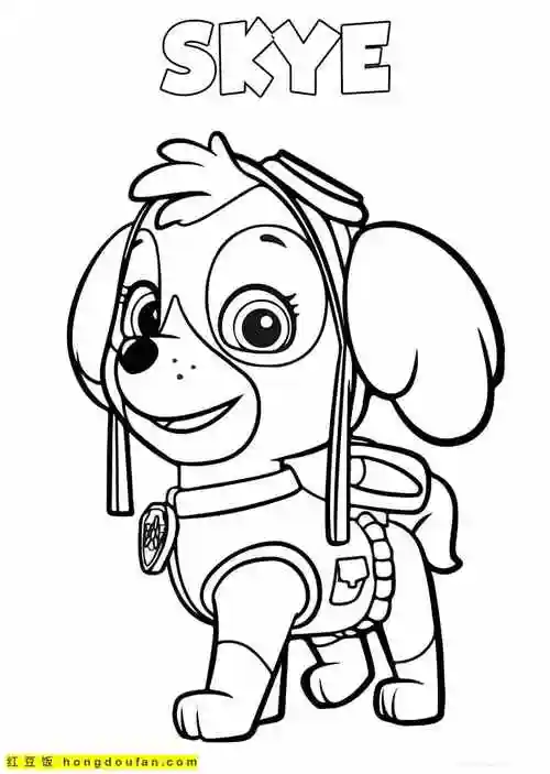 4到12岁孩子们最喜欢的12张汪汪特工队小狗子卡通涂色简笔画 | 红豆饭