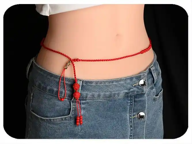 希尔库班腰绳2022虎年本命年红绳腰链女男生肖红腰带手工编织腰围30尺