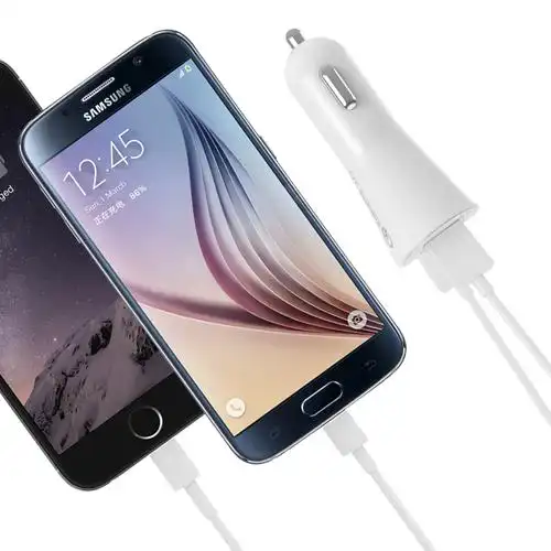 siwann 车充电器一拖二闪充12伏插座车载充电器车用车冲通用快充