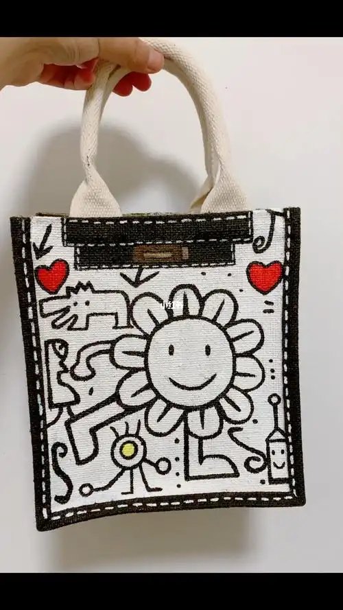 手绘包包改造#无印良品麻袋改造  #muji黄麻袋改造  #muji麻袋  #diy