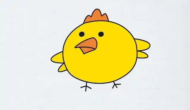 卡通小鸡简笔画的画法步骤图解教程