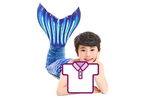 男童人鱼拍照道具泳衣男生的美人鱼尾巴儿童男孩泳装服装衣服