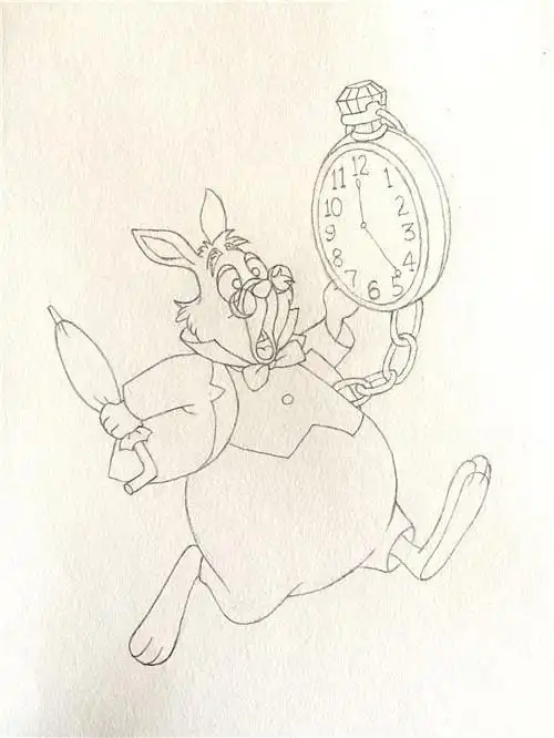 简笔画人物爱丽丝兔子先生