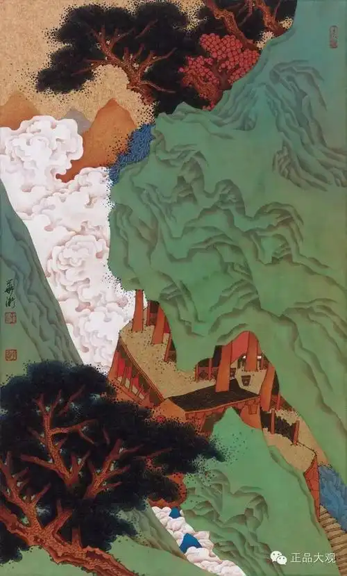 邀请函郭华卫青绿山水画郭华卫青绿山水画图片吴建福郭华卫作品图片