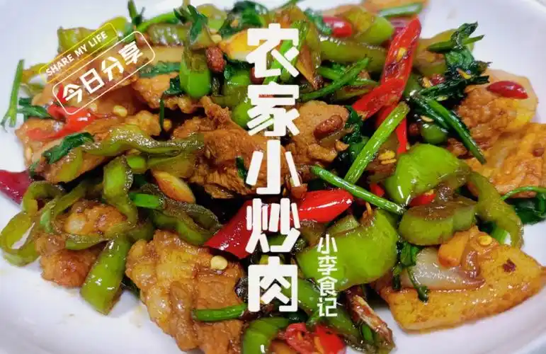 今天吃点啥农家小炒肉家常青椒炒肉做法