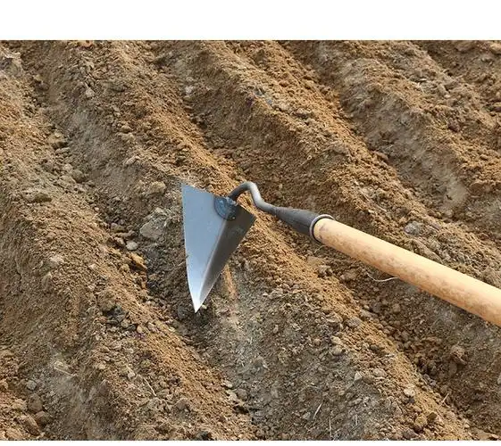 开沟神器农用三角锄头翻土松土起垄锄草种花生工具手拉犁人工犁地铁