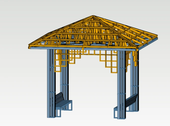 轻钢亭子景区户外休闲亭子钢结构凉亭造价包工包料30天完工