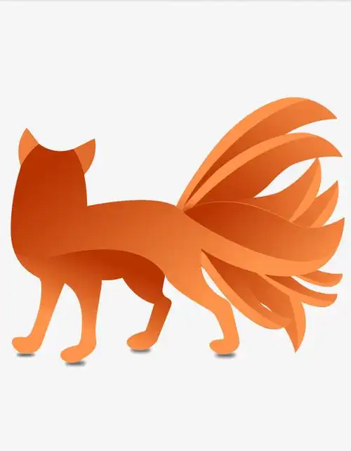 动物简约创意的九尾狐狸