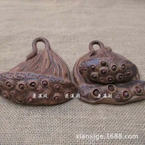 宜兴紫砂茶宠紫砂雕塑摆件紫砂莲蓬壶托壶垫老莲子枯莲蓬-阿里巴巴