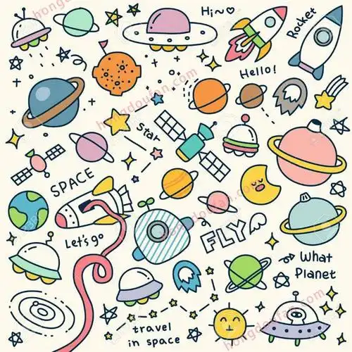 流浪地球星球宇宙主题简笔画大全