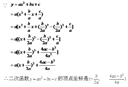 二次函数图像的顶点公式