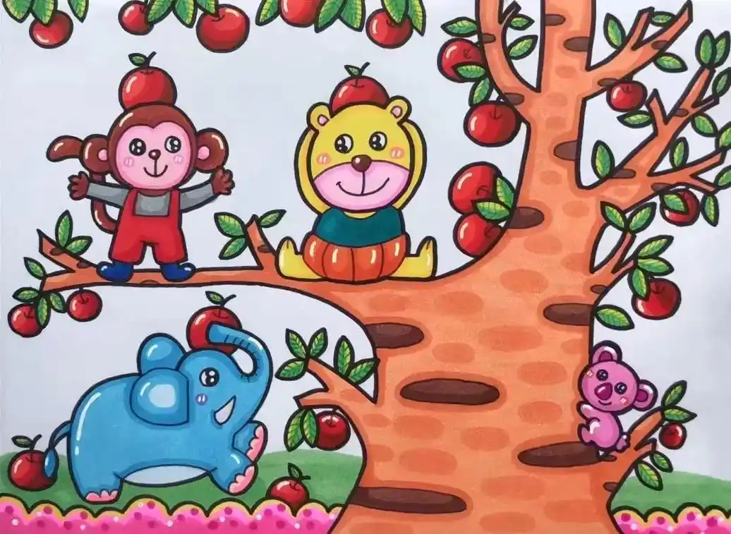 一棵奇怪的苹果树9697939894#儿童简笔画 #简笔画  - 抖音