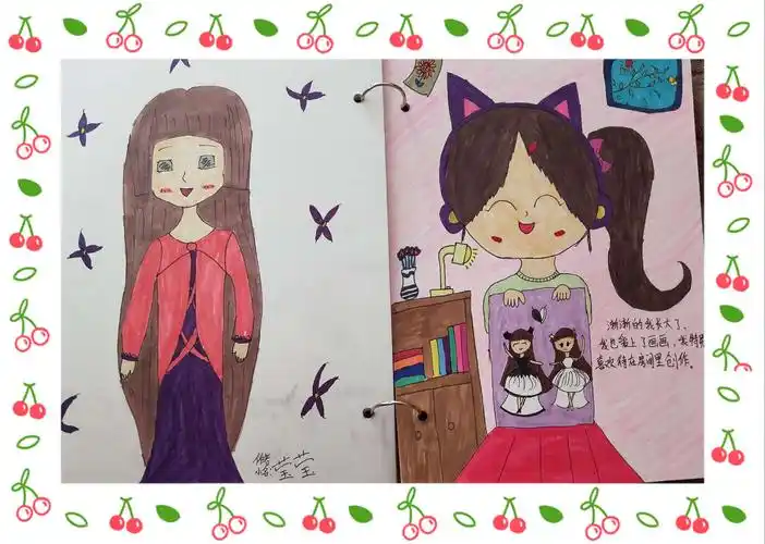 渐渐的我长大了,我也爱上了画画.我特别喜欢待在房间里创作.