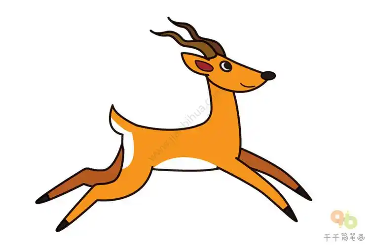 羚羊简笔画步骤图
