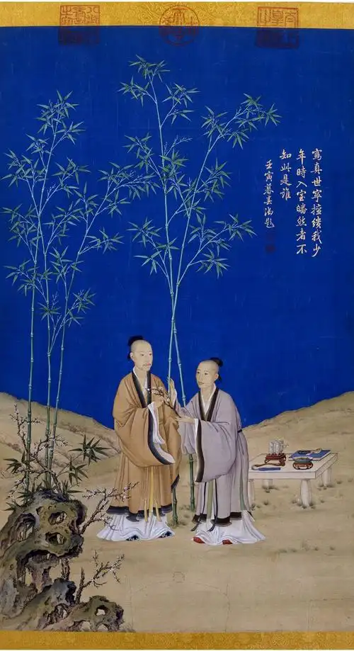 清雍正 郎世宁绘《平安春信图》轴 纸本,设色,纵68.8cm,横40.8cm