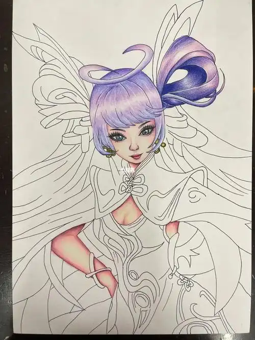 王者荣耀孙尚香彩铅笔手绘