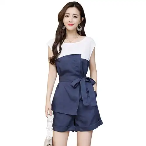 小清新套装女夏装新品女士韩版雪纺时尚短袖短裤休闲矮个子两件套