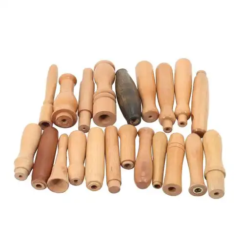 供应榉木木手柄 五金配件通孔木把手木柄 厨具餐具木质手柄定做