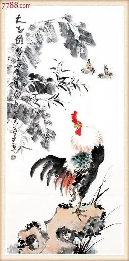 国画写意公鸡 !各种姿态 !敬请欣赏 !