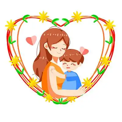 拥抱卡通母亲温馨幸福png素材