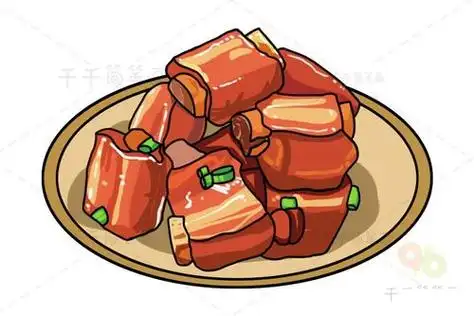 囤肉卡通简笔画