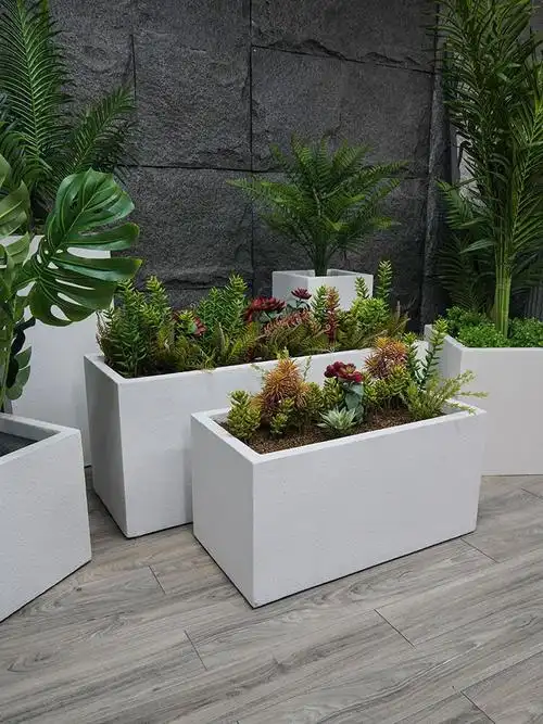 玻璃钢花盆长方形组合户外花箱花槽定制商场酒店庭院花池大种植箱 长