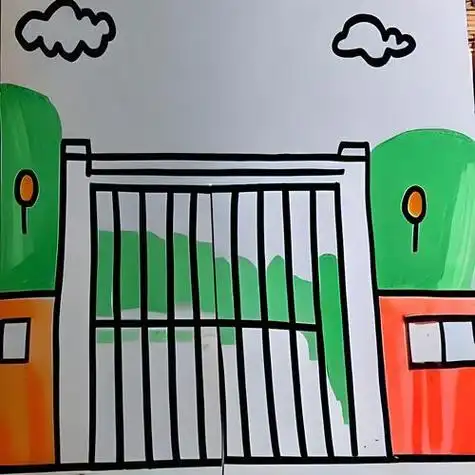 学校大门的画法简笔画