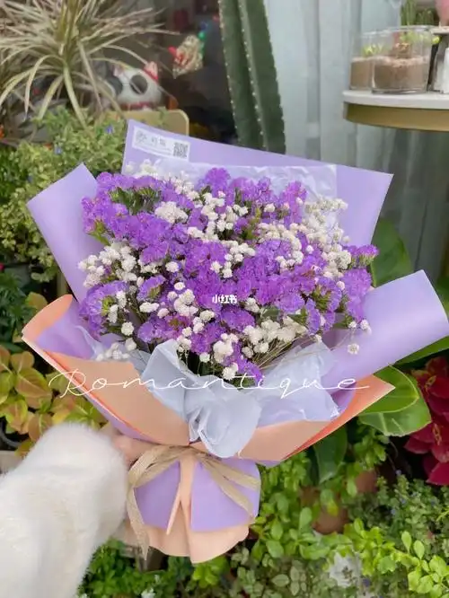 勿忘我花束  #勿忘我花语  #情人节花束  #紫色花束