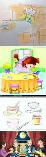 帮妈妈摆放碗筷