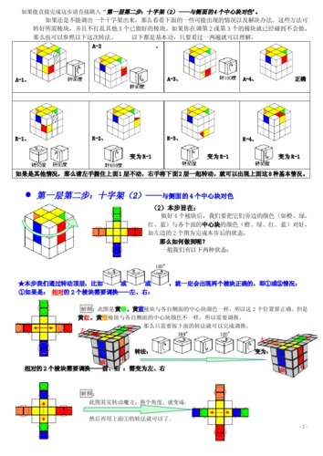 魔方还原教程(速度比较快的方法)【免费】