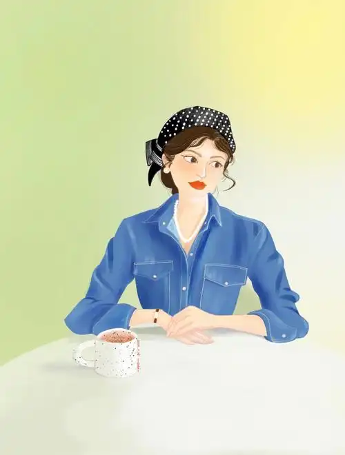 人物手绘复古穿搭