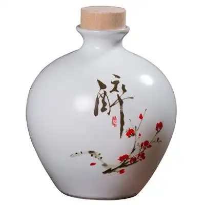 陶瓷酒瓶古风的空酒瓶1/2斤家用白酒装密封存酒坛子高分子密封盖.