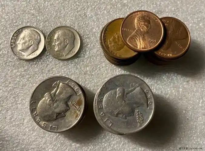 钱币天堂·交易区详情·小白鼠-美国2.5美分17枚,一分21枚,一角2枚