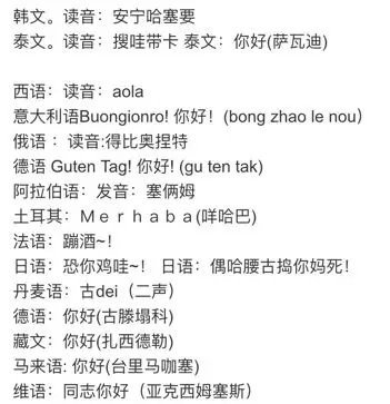 各国语言说你好.