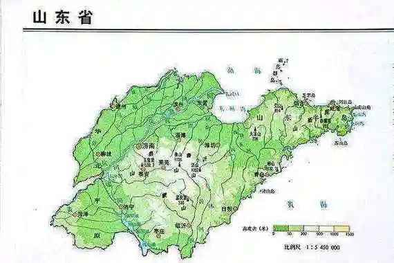 山东地形地势水系图