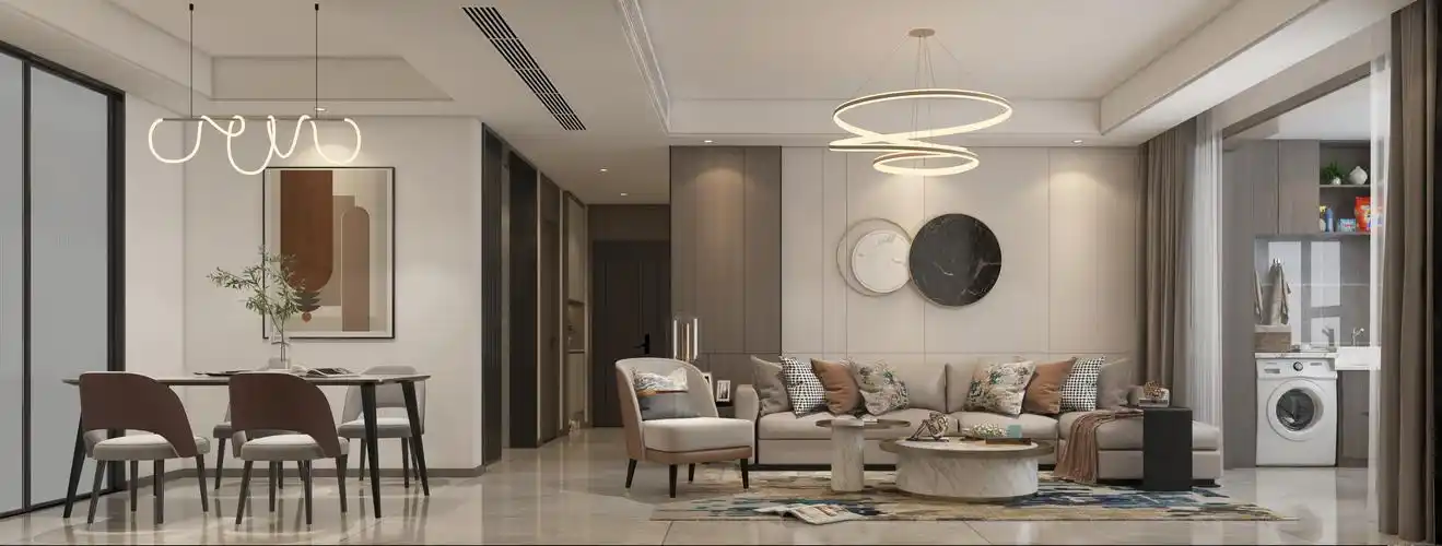 现代 轻奢 客餐厅-室内设计-拓者设计吧