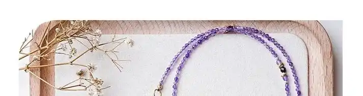 紫水晶项链切面小米珠手串多圈叠戴福牌手链