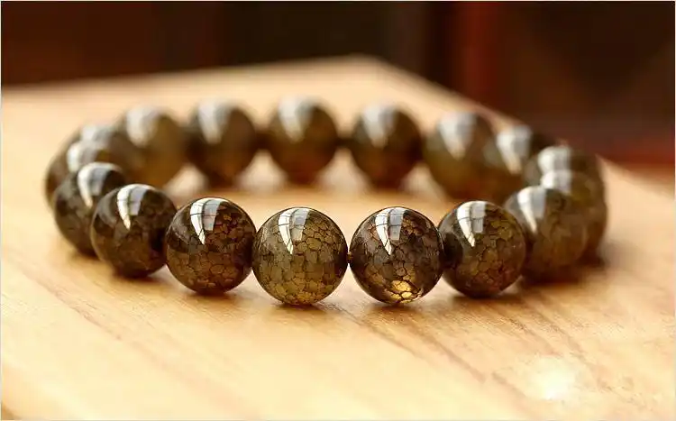 12mm至18mm龙鳞石手链财富之石 帝王象 表面如龙身之纹