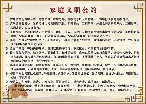 家庭励志经典哈佛家训朱子家风家规治家格言父母规夫妻规挂图墙贴 a款