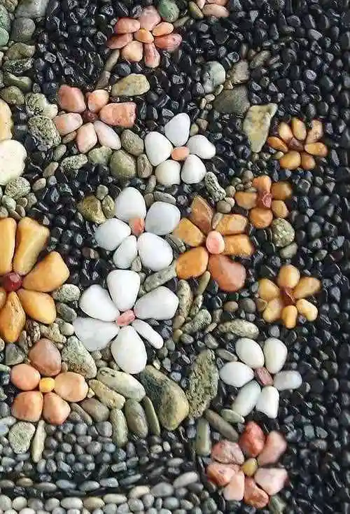 鹅卵石铺装院子里的鹅卵石这样铺