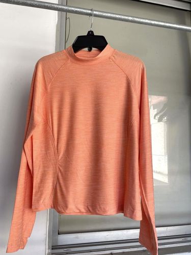 速干运动上衣女橘色显瘦长袖t恤健身服瑜伽服春夏跑步专业健身衣t