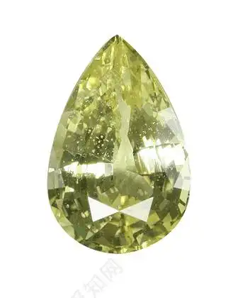 橄榄绿色水滴形钻石首饰设计素材