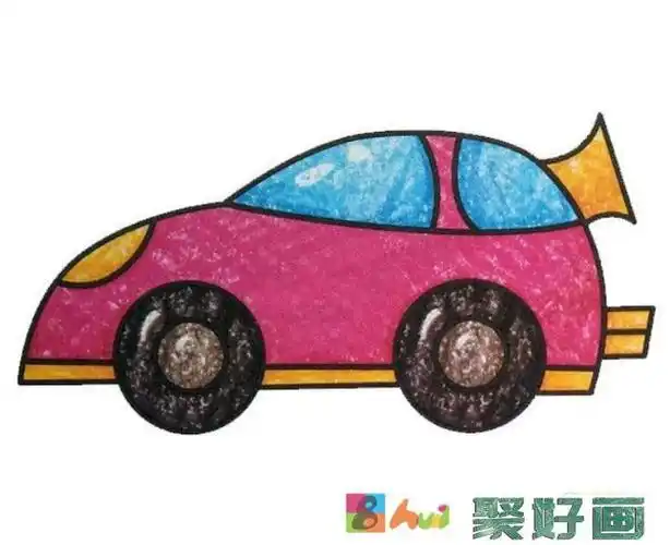 赛车简笔画彩色图片怎么画简笔画教程