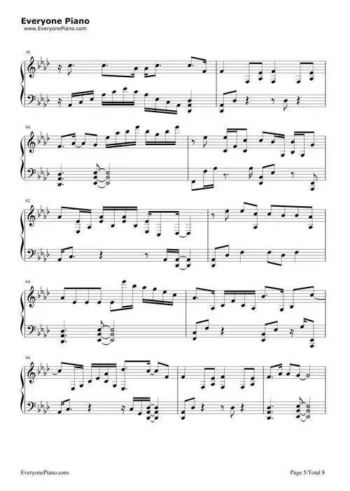 one last time-ariana grande五线谱预览5