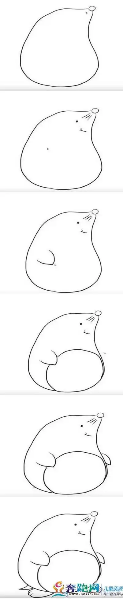小鼹鼠简笔画的画法步骤